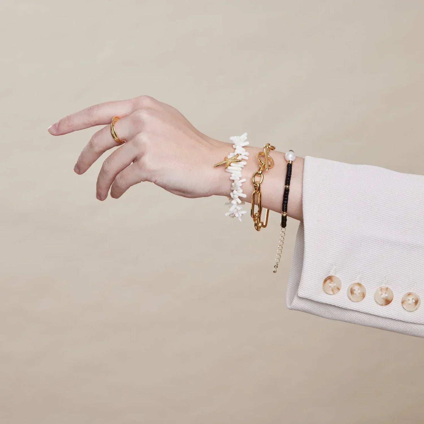Bracelet Maille T-Bar | Or