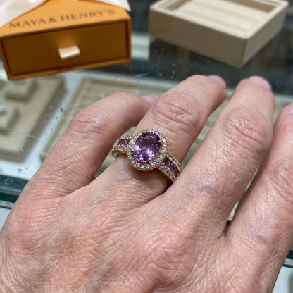 Bague Violet Lumina Odelia | Or Rose