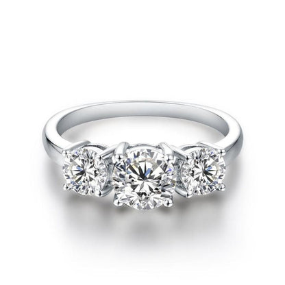 Bague Triple Pierre Clare | Or Blanc
