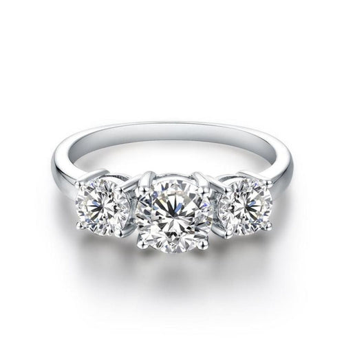 Bague Triple Pierre Clare | Or Blanc