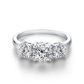 Bague Triple Pierre Clare | Or Blanc