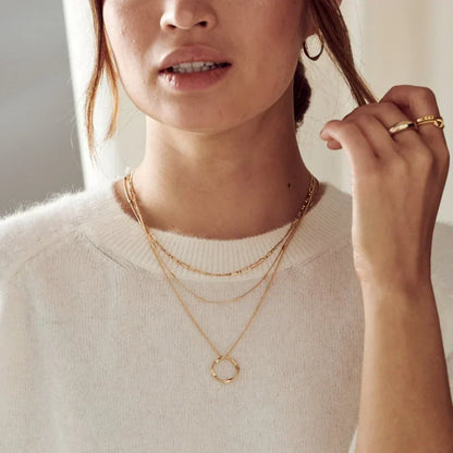 Collier Triple Rang Cercle Ouvert | Or