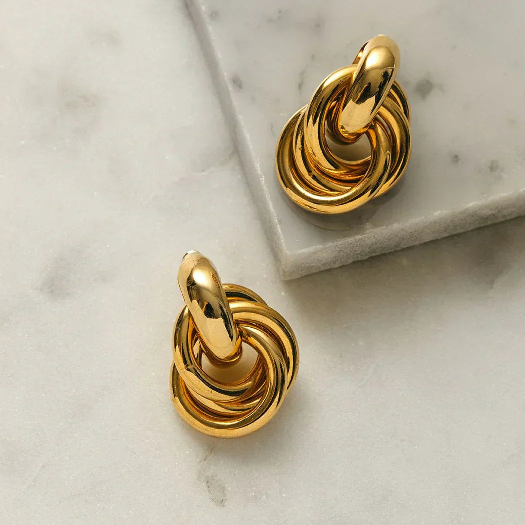 Boucles d'Oreilles Entrelacées Audacieuses | Or