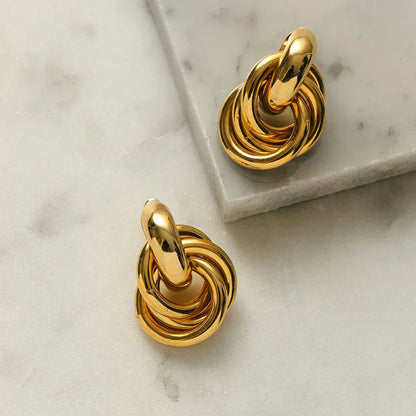 Boucles d'Oreilles Entrelacées Audacieuses | Or