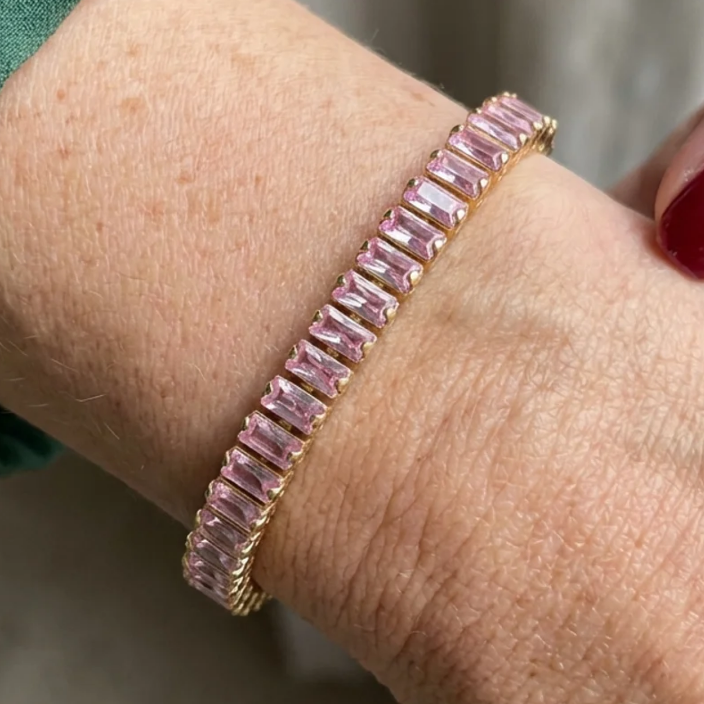 Bracelet Tennis Vertéa Saphir Rose | Or