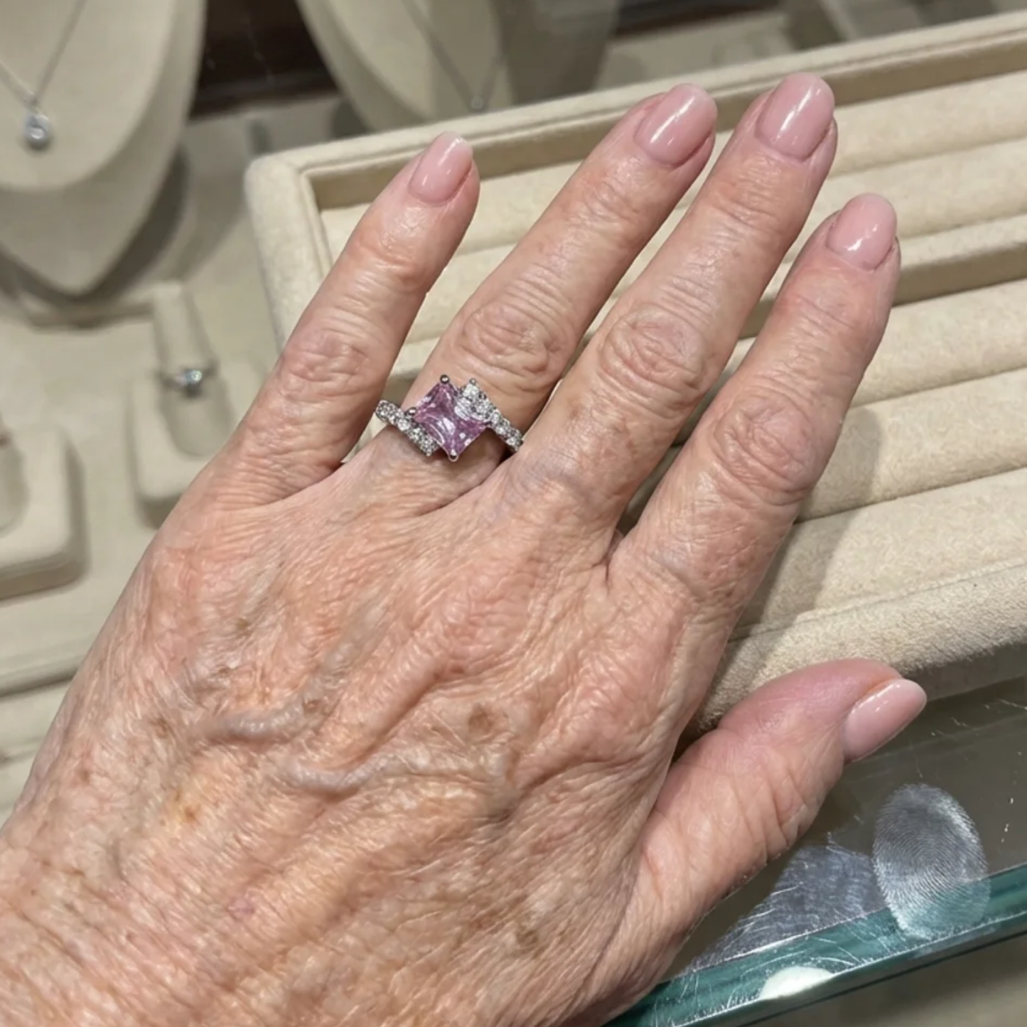 Bague Saphir Rose Vertex | Or Blanc