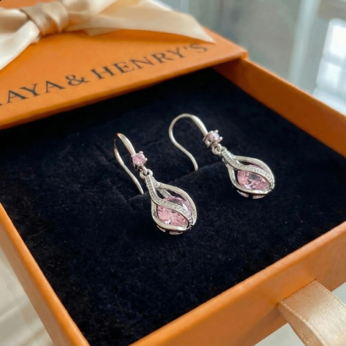 Boucles d'Oreilles Torsadées Rosalith Lumen | Or Blanc
