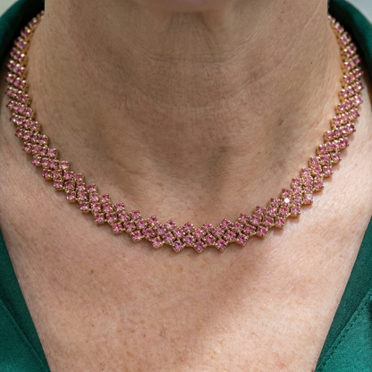 Collier Ligne Rose Braise | Or