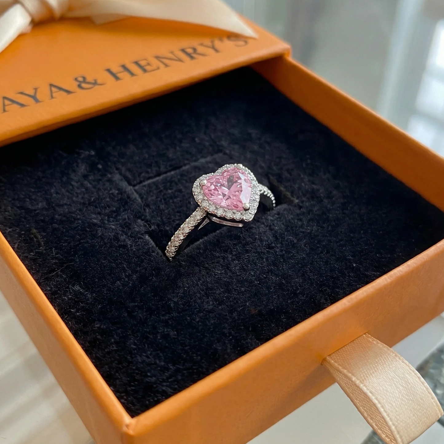 Bague Cœur Baiser de Rose | Or Blanc