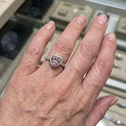 Bague Cœur Baiser de Rose | Or Blanc