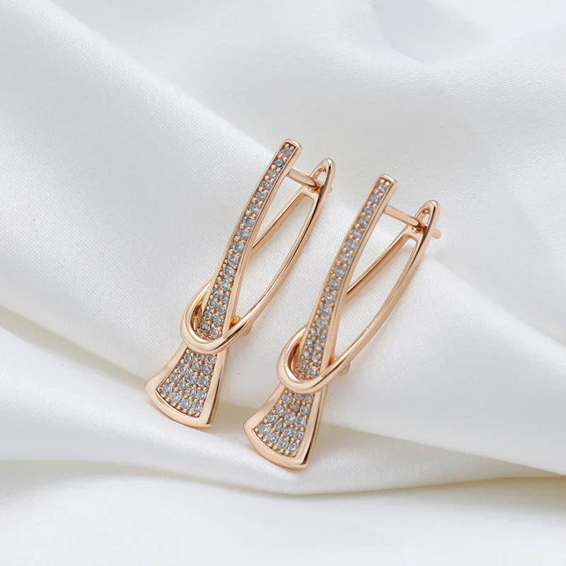 Boucles d'Oreilles Cristal Couches Rayonnantes | Or