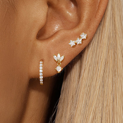 Parure Trio Boucles d'Oreilles Asymétriques Mila Essentials | Or