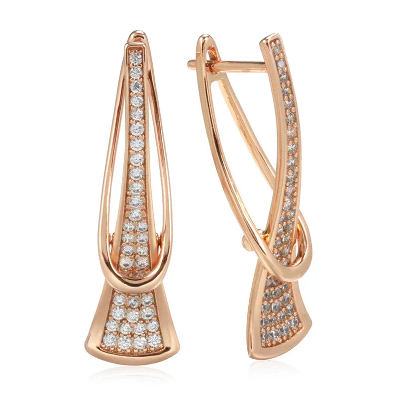 Boucles d'Oreilles Cristal Couches Rayonnantes | Or