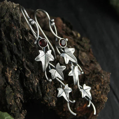 Boucles d'Oreilles Feuille Elfe Antique | Or Blanc