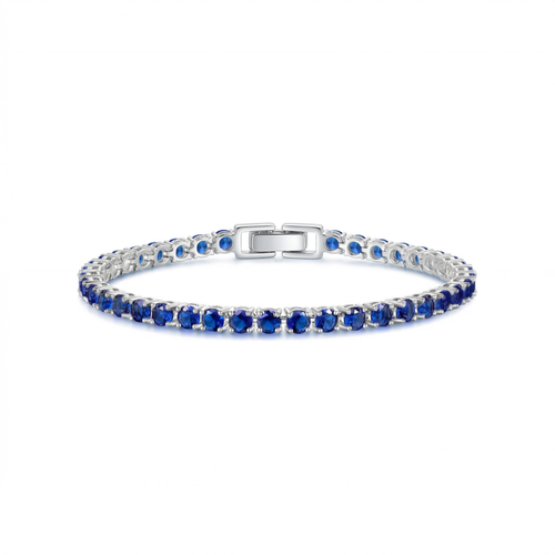 Bracelet Tennis Saphir | Or Blanc