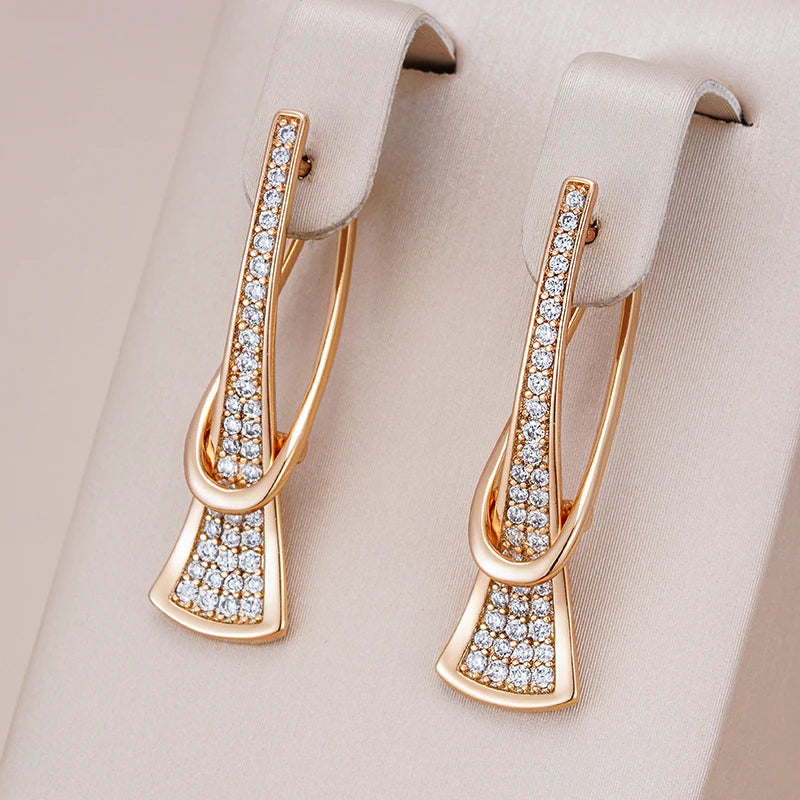 Boucles d'Oreilles Cristal Couches Rayonnantes | Or