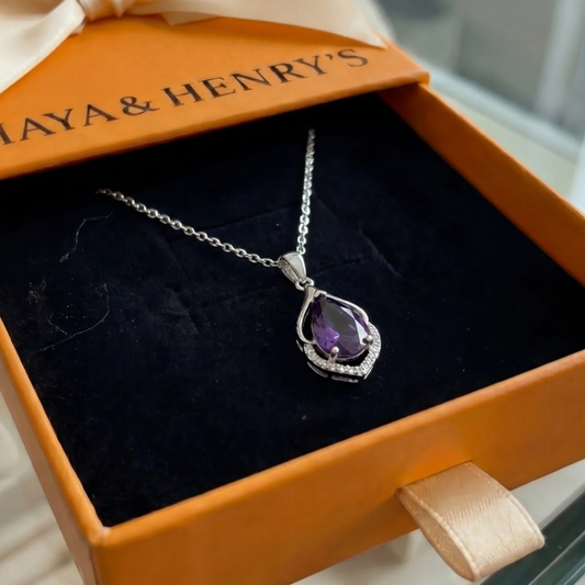 Collier Pendentif Croissant Selvara | Or Blanc