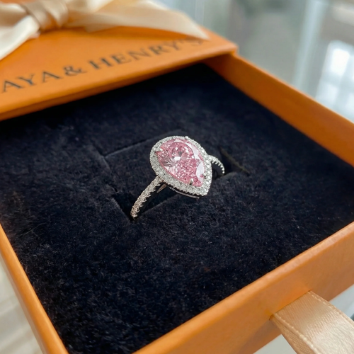 Bague Saphir Rose Larme | Or Blanc