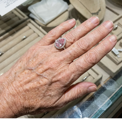 Bague Saphir Rose Larme | Or Blanc