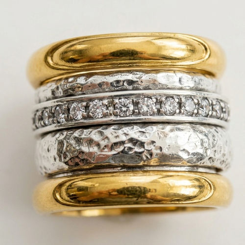 Bague Épaisse Dorée Multicouches Intemporelle | Or
