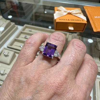 Bague Trinité Améthyste | Or Blanc
