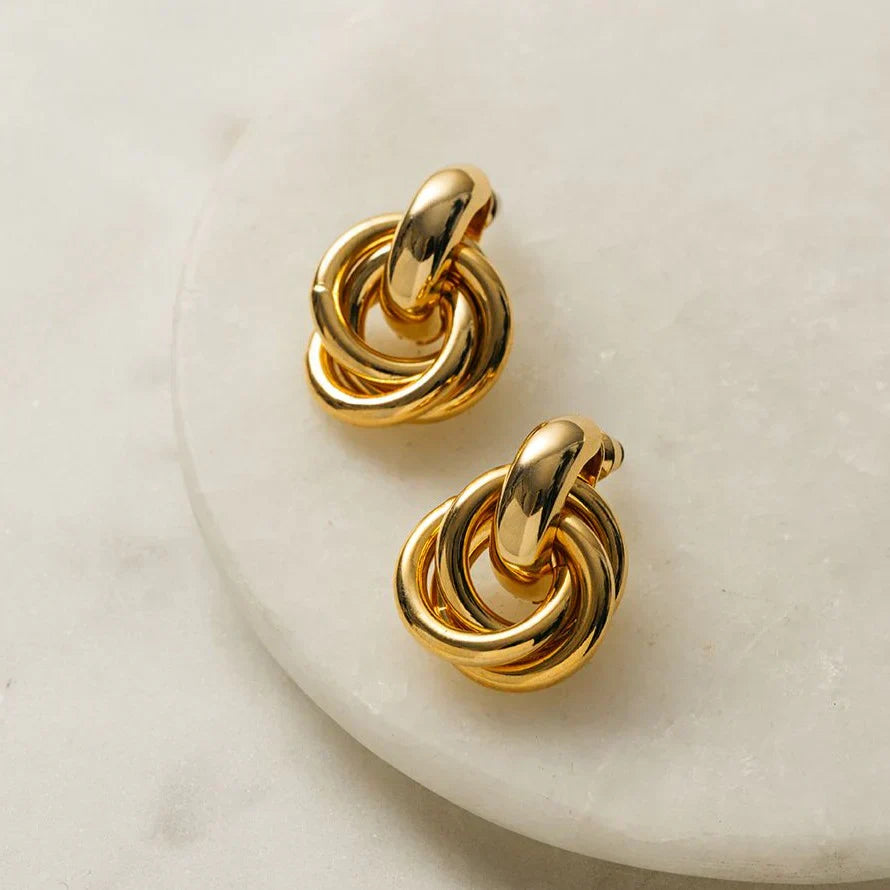 Boucles d'Oreilles Entrelacées Audacieuses | Or