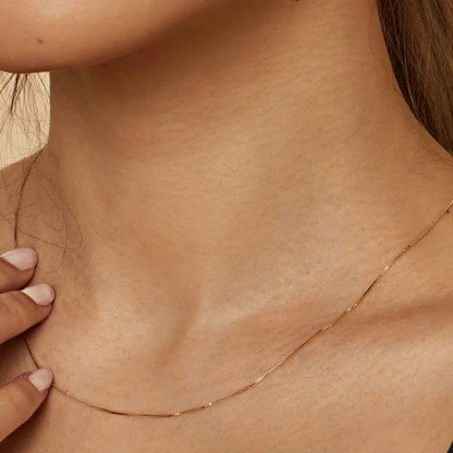 Collier Maille Carrée Bodega | Or Blanc