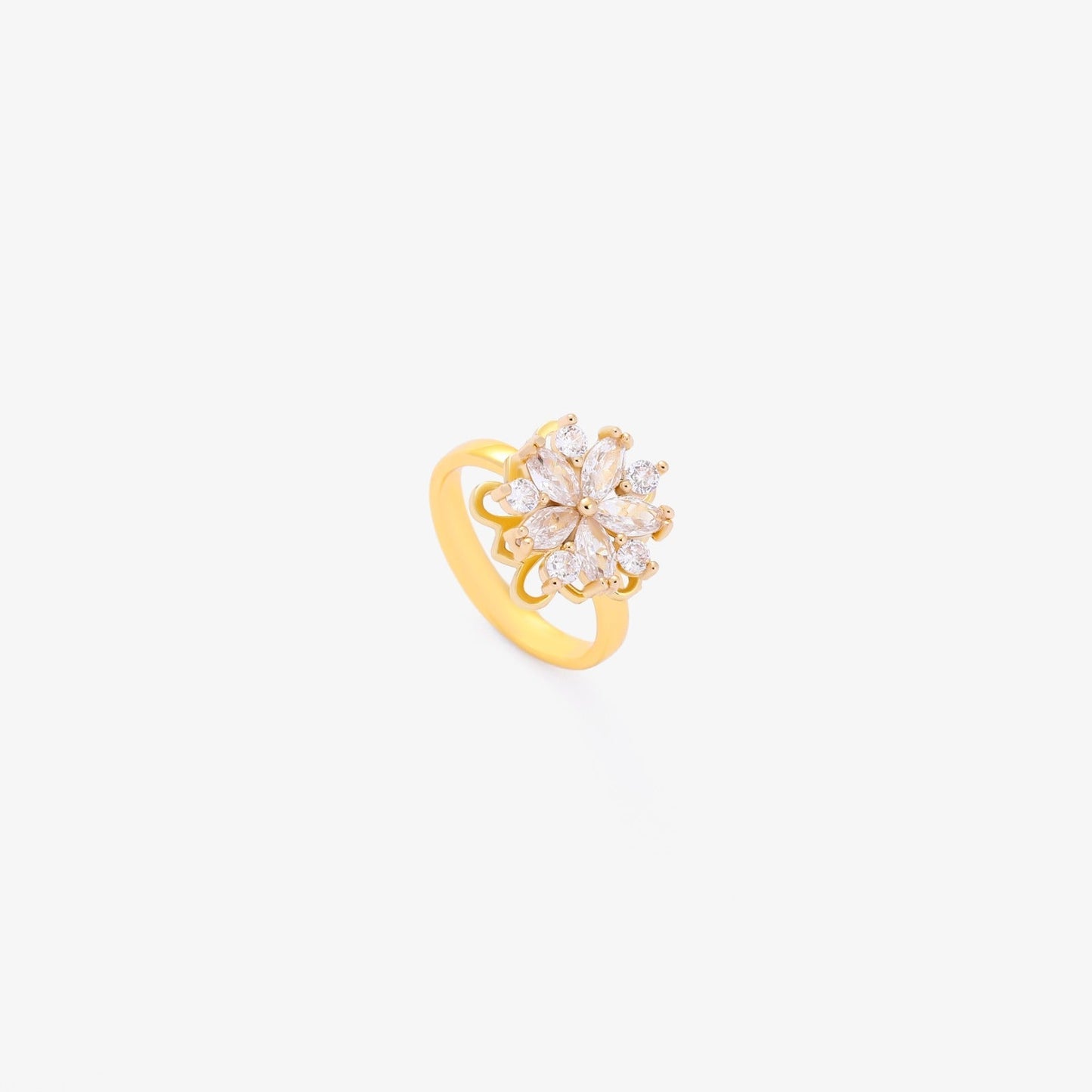 Bague Tournante Accent Floral | Or