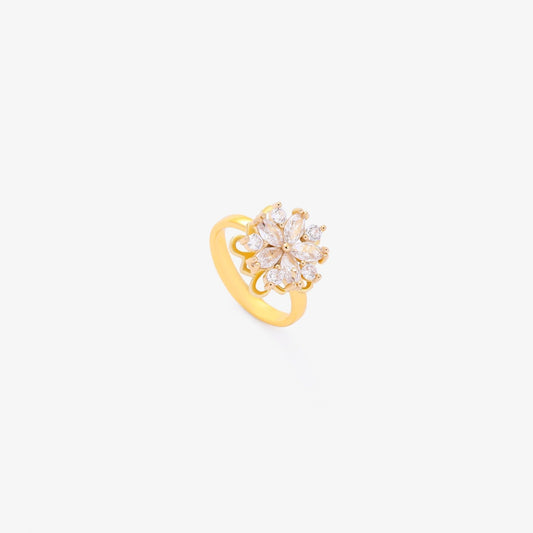 Bague Tournante Accent Floral | Or