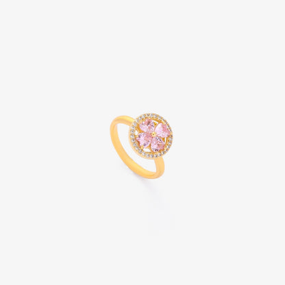 Bague Tournante Fleur Cœur Rose | Or