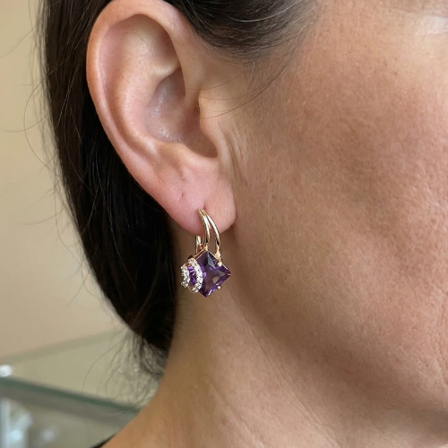 Boucles d'Oreilles Pavées Zephira Crownlight | Or Rose