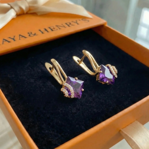 Boucles d'Oreilles Pavées Zephira Crownlight | Or Rose