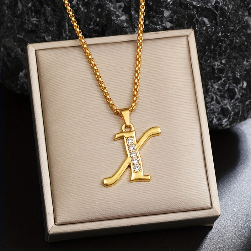 Collier Initiale Accent Cristal | Or