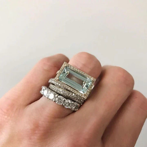 Parure Bagues Relique Turquoise | Or Blanc