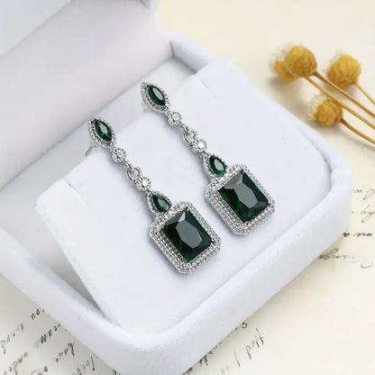 Boucles d'Oreilles Clarion Verdancia | Or Blanc