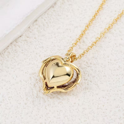 Collier Cœur Rubis Étreinte d'Ange | Or