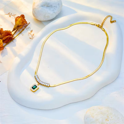 Collier Prisme Émeraude Regalia | Or
