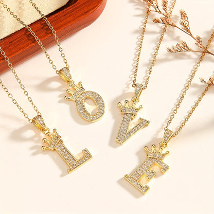 Collier Initiale Couronne | Or