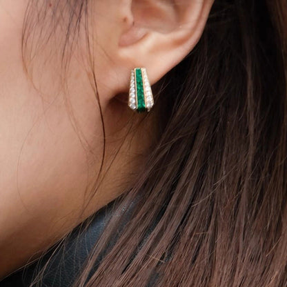Boucles d'Oreilles Émeraude Sienna | Or