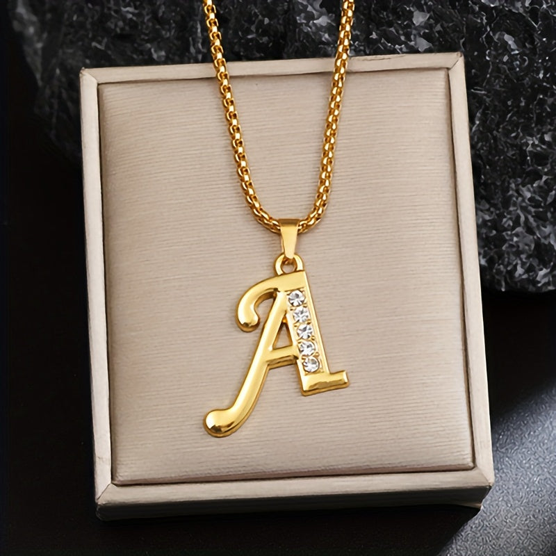 Collier Initiale Accent Cristal | Or