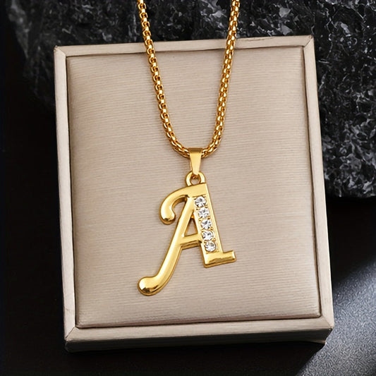 Collier Initiale Accent Cristal | Or