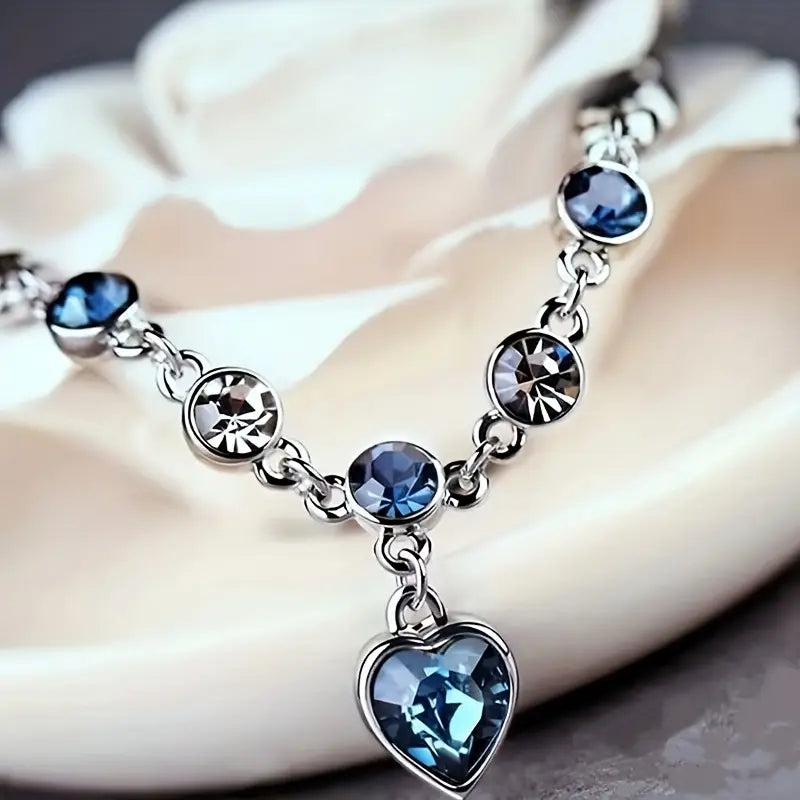 Bracelet Lueur Cœur Océan | Or Blanc