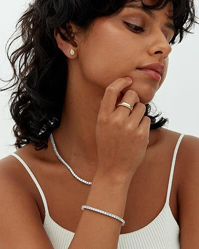 Bracelet Tennis | Or Blanc