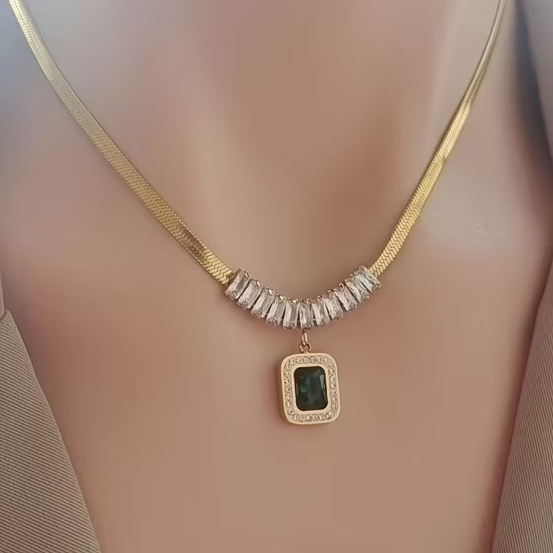 Collier Prisme Émeraude Regalia | Or