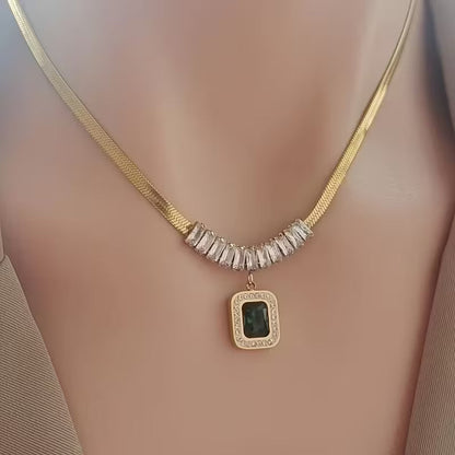Collier Prisme Émeraude Regalia | Or