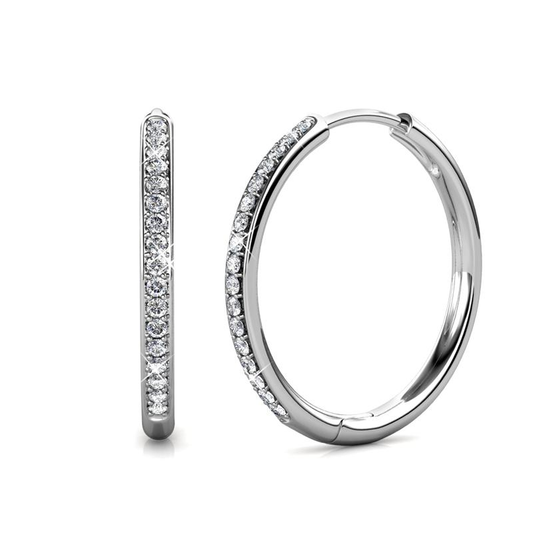Boucles d'Oreilles Pavées Sorel | Or Blanc