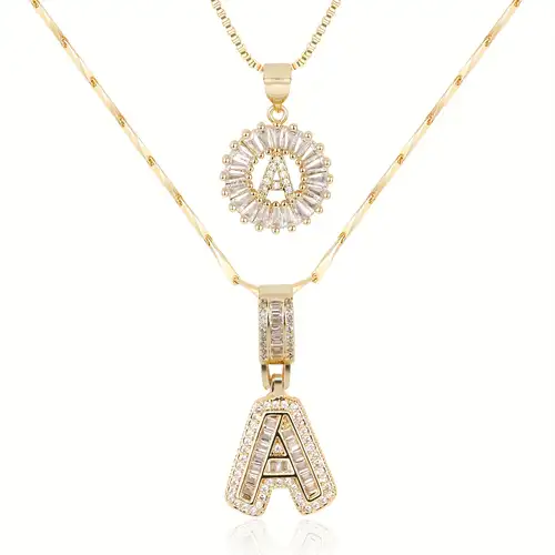 Parure Collier Initiales Pavé | Or