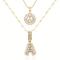 Parure Collier Initiales Pavé | Or