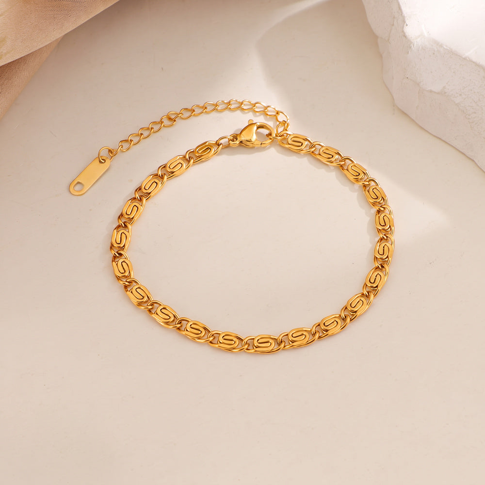 Bracelet Chaîne Tressée Nusa | Or Blanc