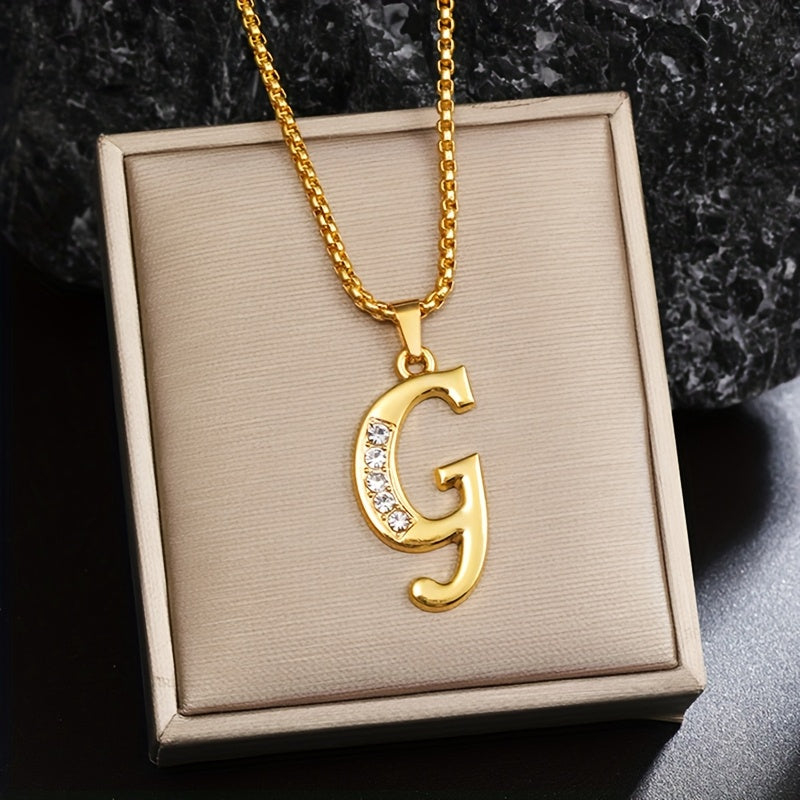 Collier Initiale Accent Cristal | Or